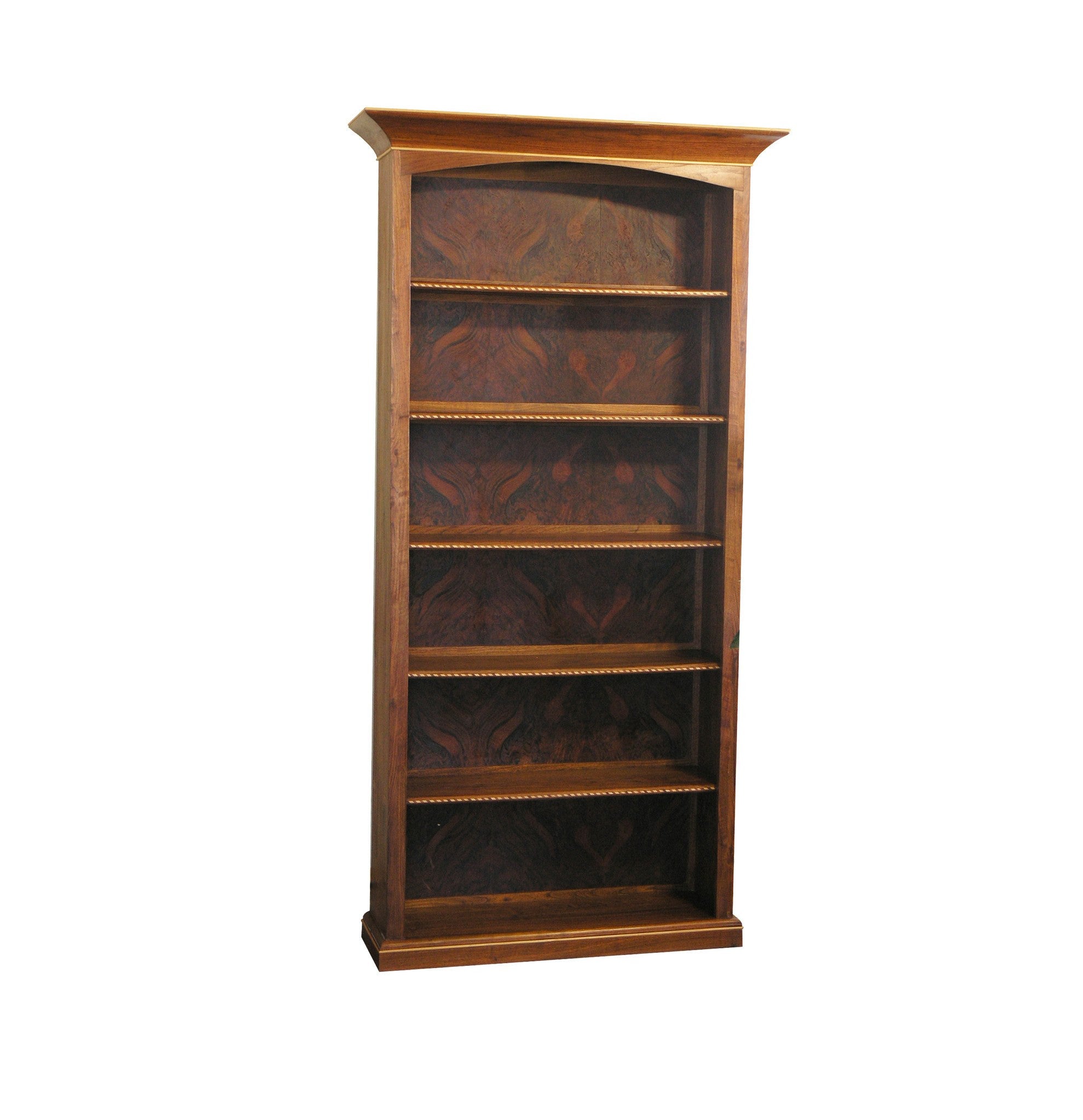 Custom Walnut Burl Bookcase