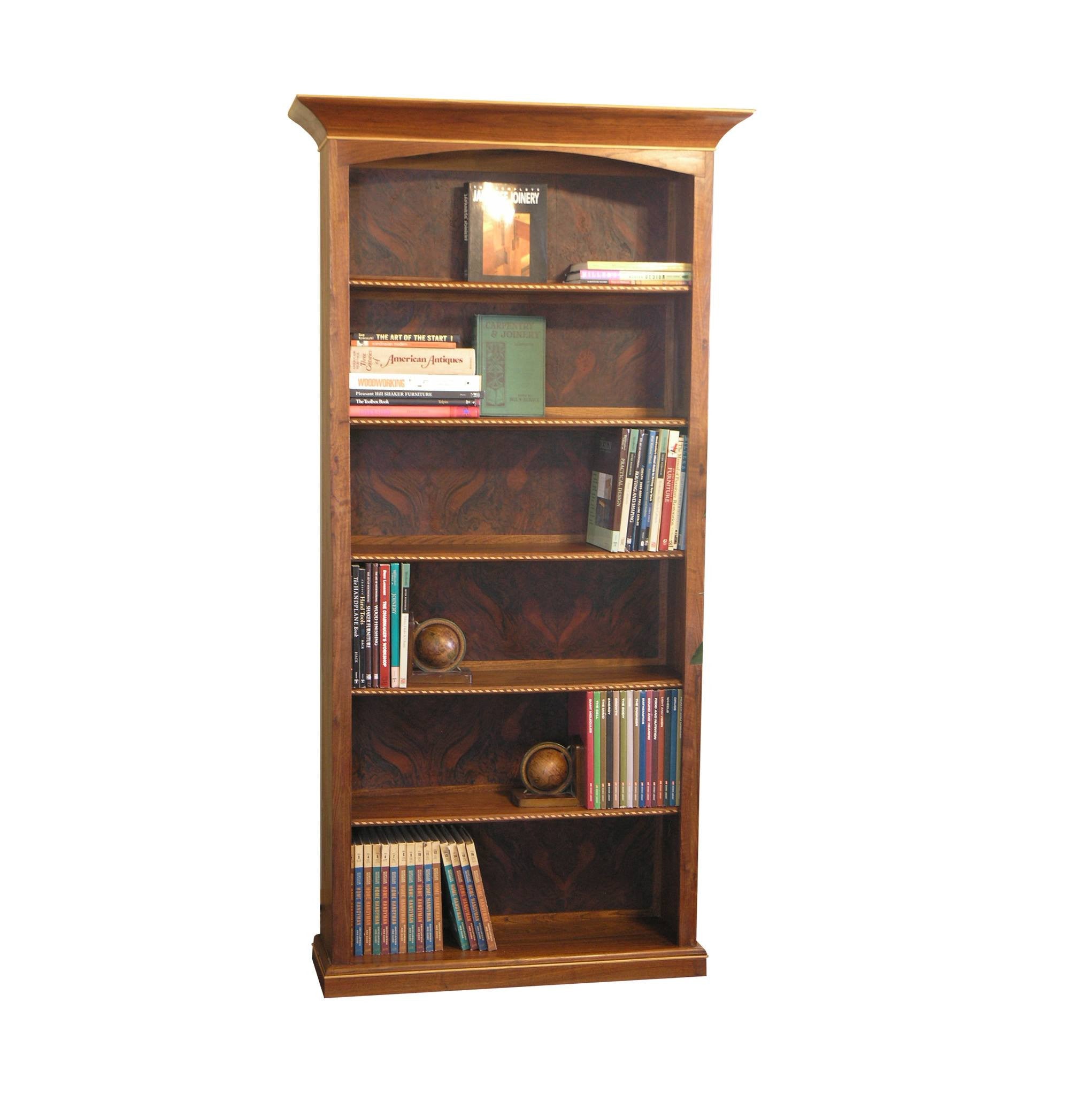 Custom Walnut Burl Bookcase