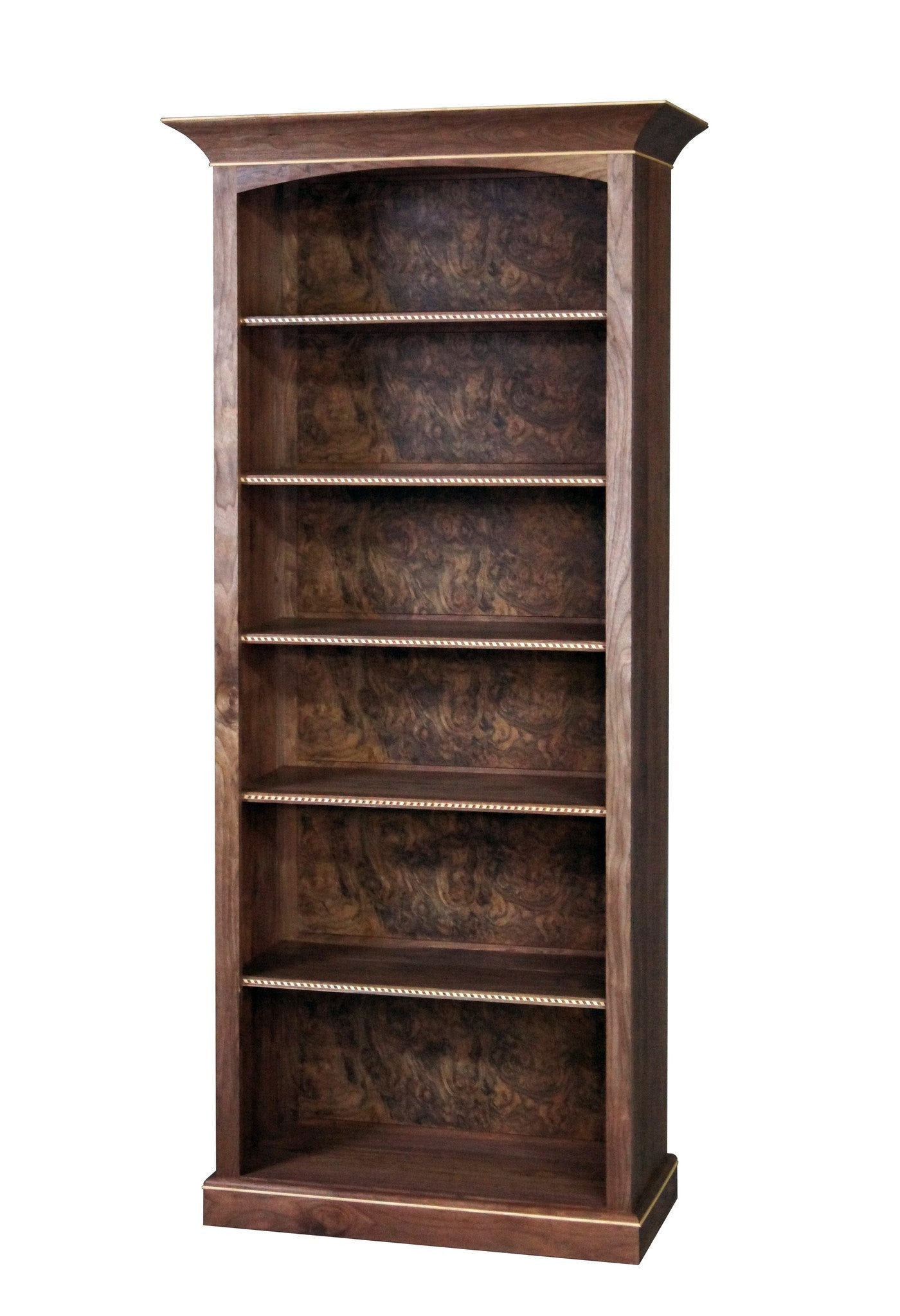 Custom Walnut Burl Bookcase