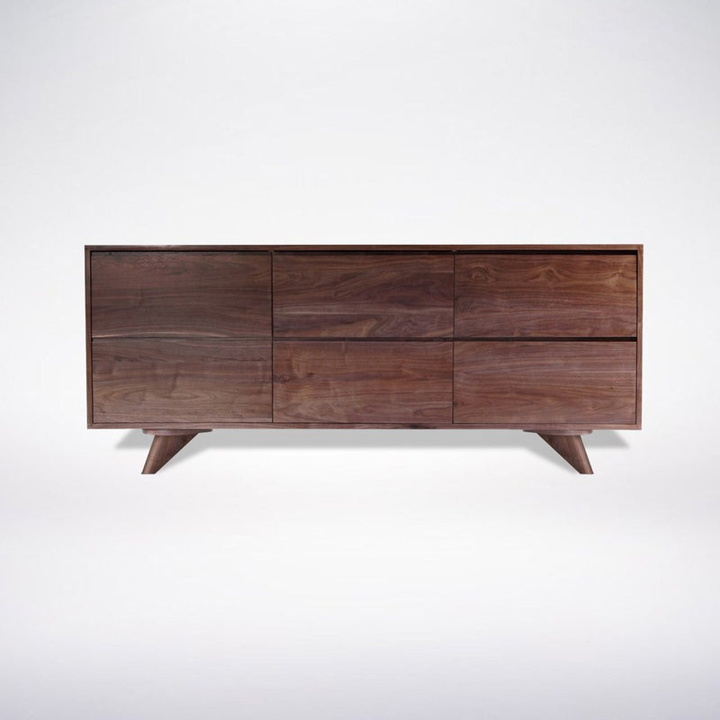 Organic bedroom dresser in natural walnut