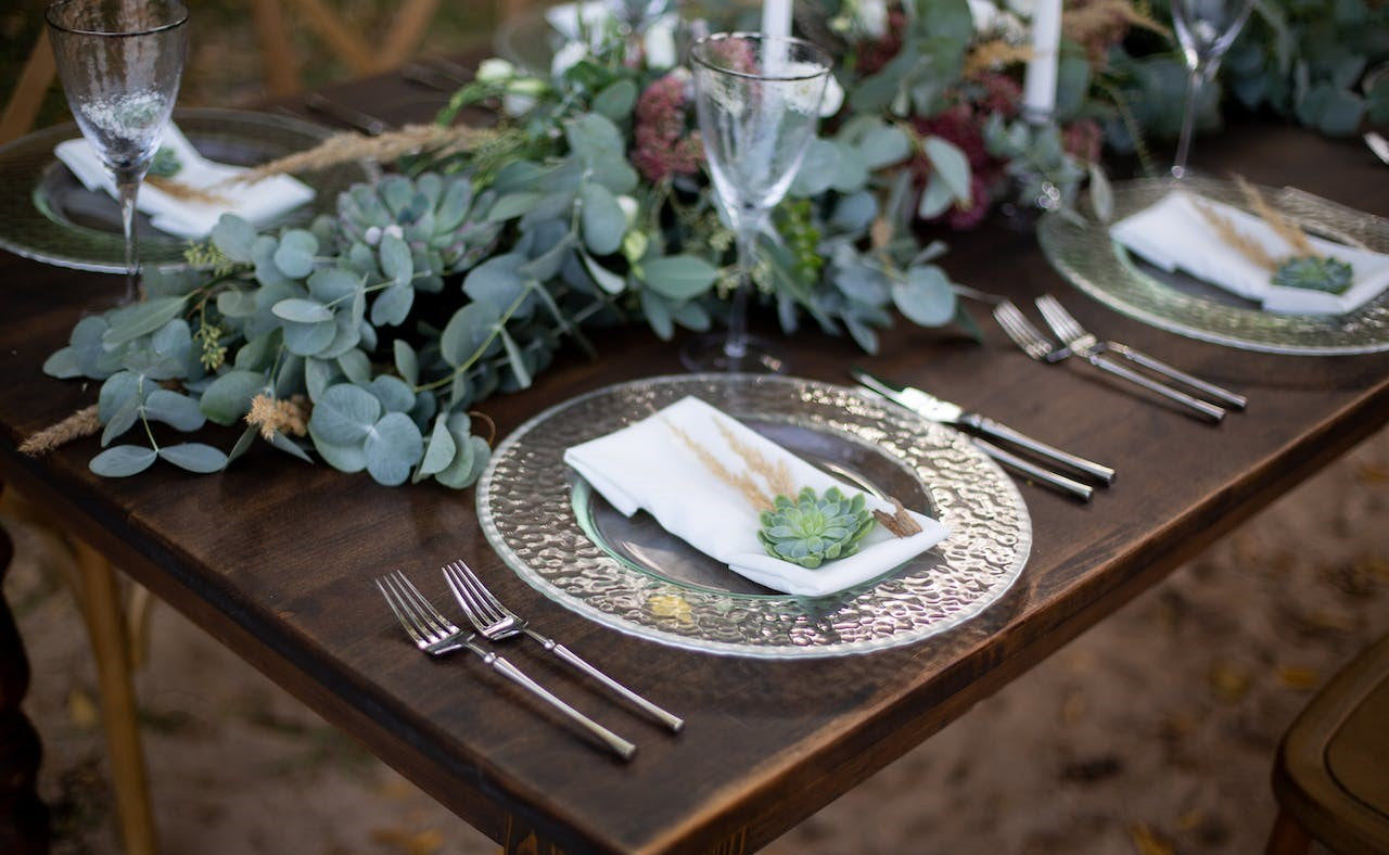 Flatware on Brown Wooden Table