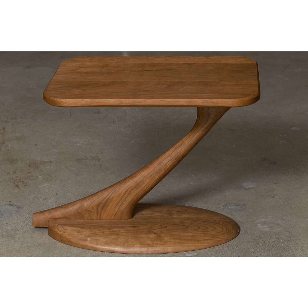 Cantilever Side Table Solid Wood Handmade