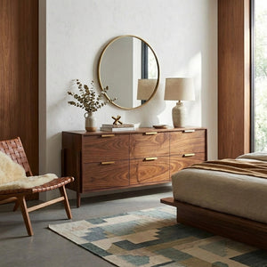 Apollo 6 Drawer Dresser - A Handcrafted, Mid-Century Modern Dresser Walnut