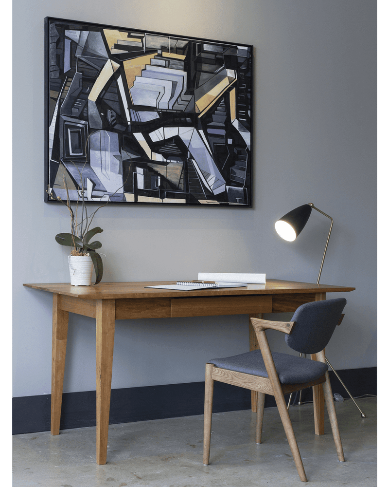 Enso solid hardwood desk in a home office