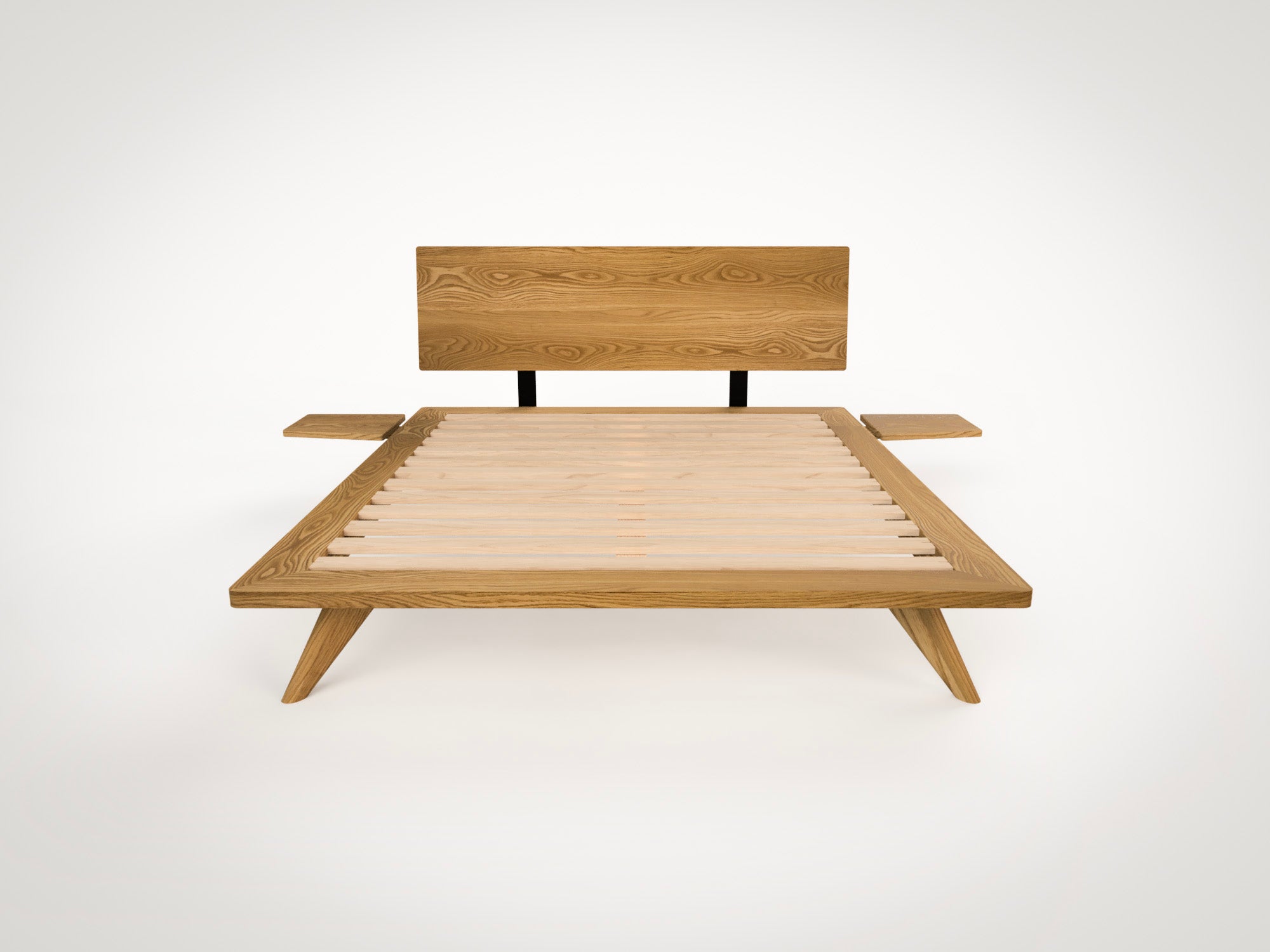 Atomic Platform Bed- Solid Wood White Oak