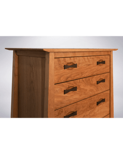 Enso 5-Drawer Upright Dresser - Handmade Solid Wood Chest | Cherry