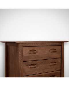 Enso 5-Drawer Upright Dresser - Handmade Solid Wood Chest | Walnut
