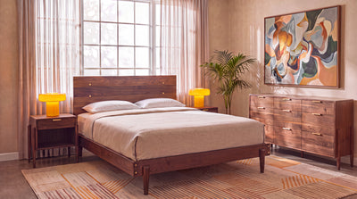 Solid Walnut 1-Drawer Cubby Side Table - Apollo Collection | TY Fine Furniture