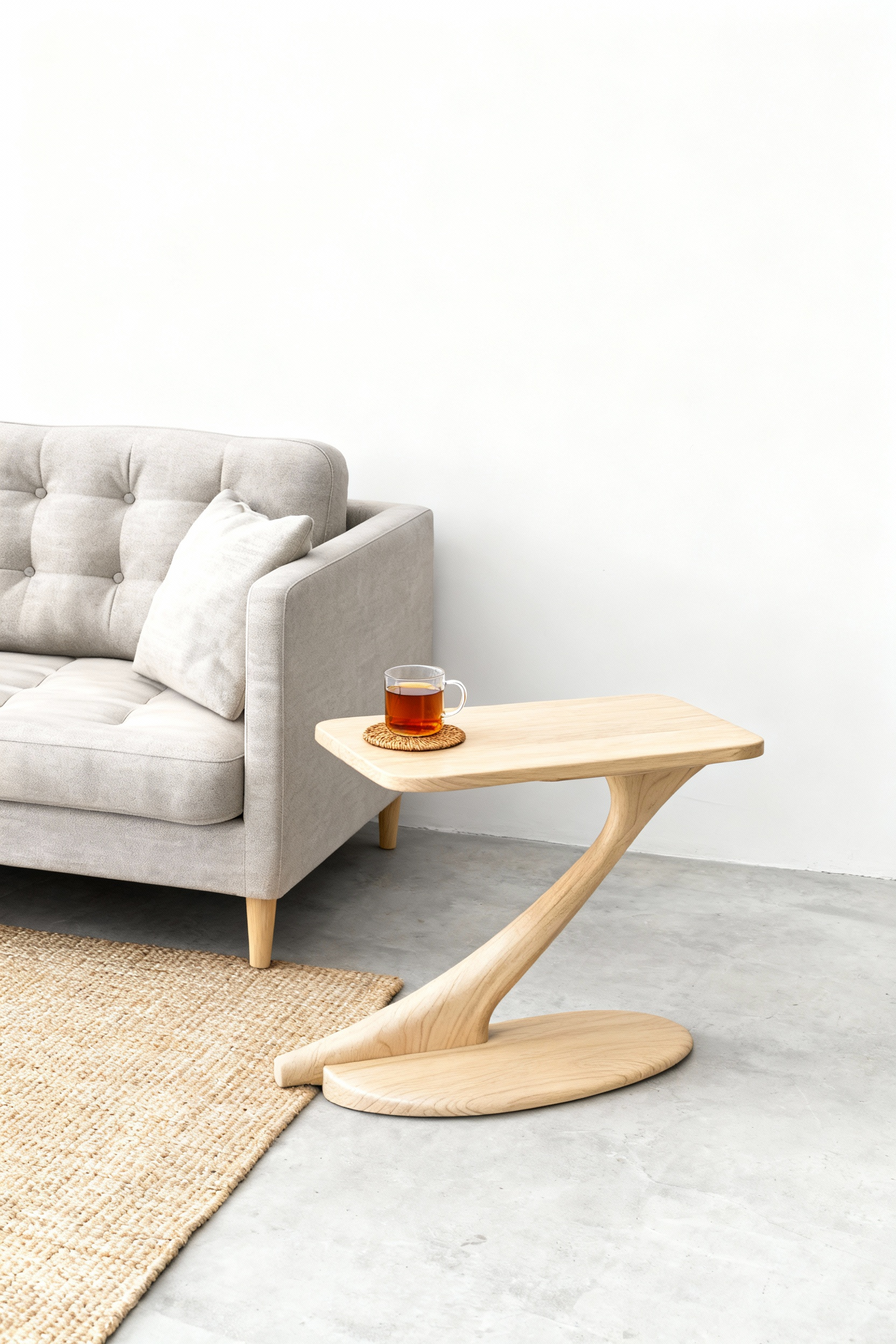 Cantilever Side Table Solid Wood Handmade- Maple