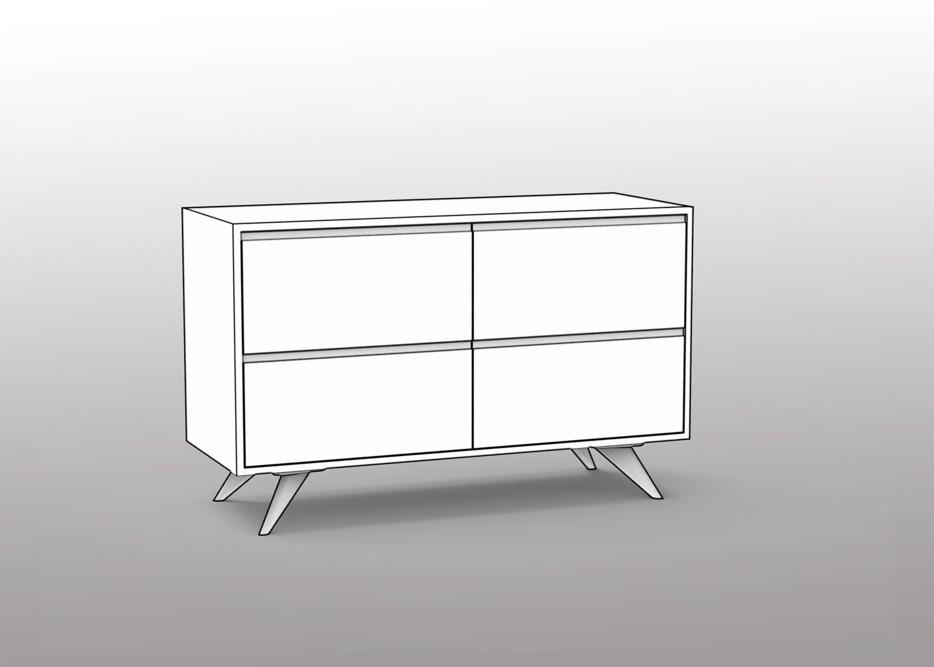 Customizable Modern Dresser: 2 Column / 2 Row