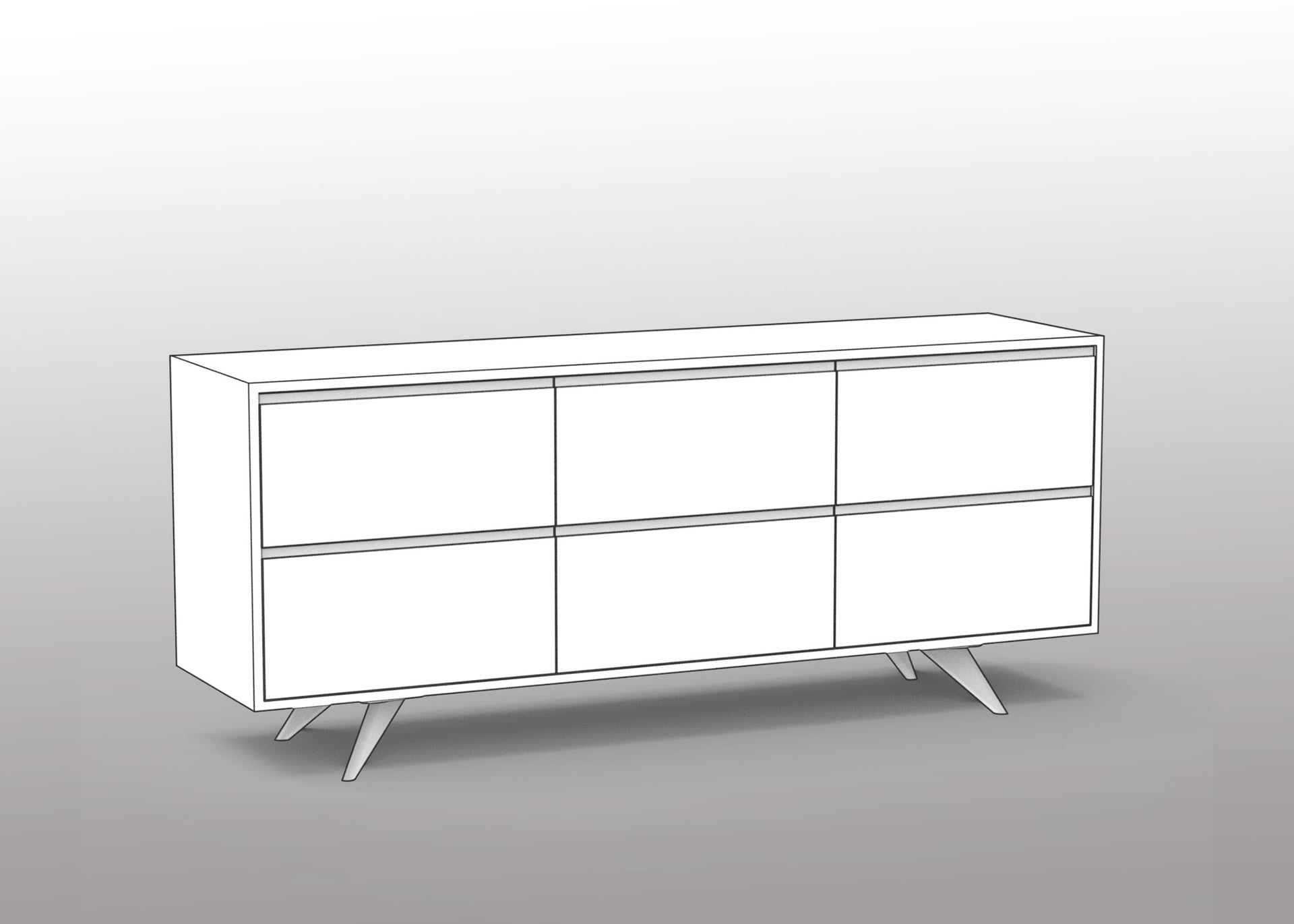 Customizable Modern Dresser: 3 Column / 2 Row