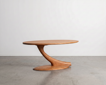Cantilever Oval Coffee Table Solid Wood- Cherry
