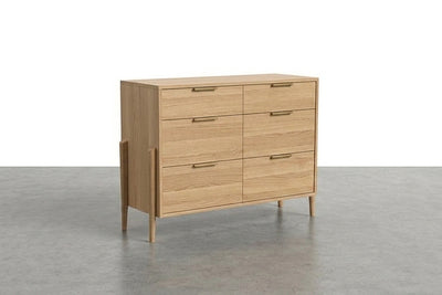 Solid White Oak 6-Drawer Double Bank Dresser - Apollo Collection | Ty Fine Furniture