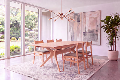 Solid White Oak Extendable Dining Table - Strata Collection | TY Fine Furniture