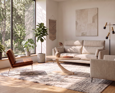 Cantilever Oval Coffee Table Solid Wood - Maple