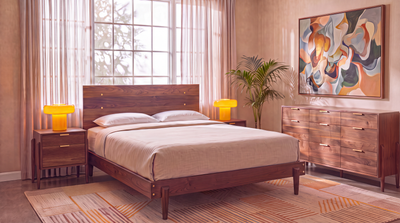 Solid Walnut Oak 2-Drawer Side Table - Apollo Collection | TY Fine Furniture