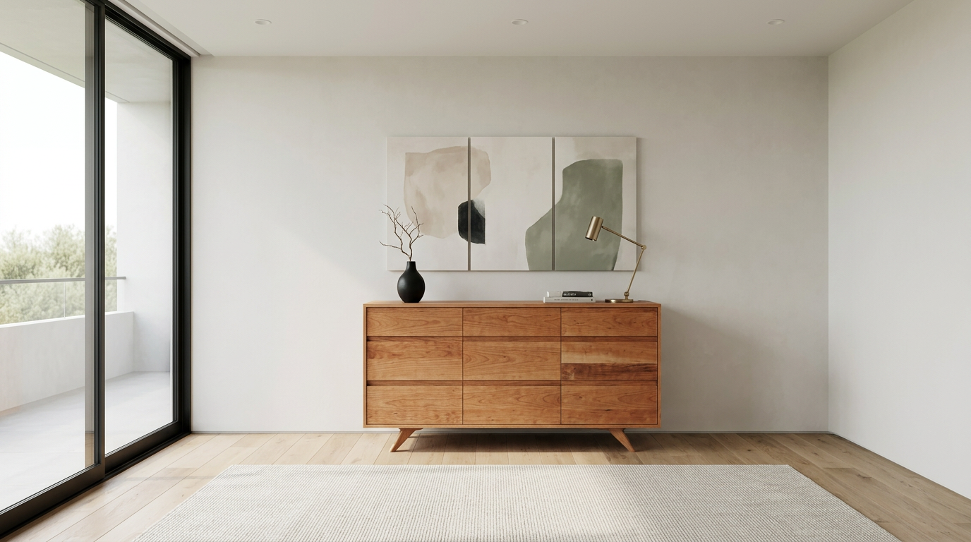 Mid-Century Modern Dresser - Solid Wood