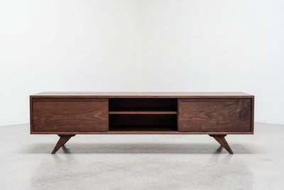 Solid Walnut Entertainment Console - Modern Collection | TY Fine Furniture