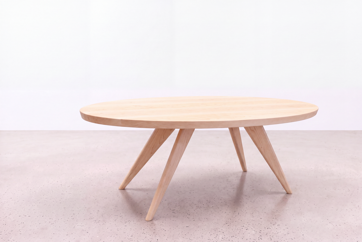 Solid Maple Oval Coffee Table - Essentials Collection | TY Fine Furniture