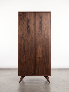 Solid Walnut Tall Storage Cabinet - Modern Collection |TY Fine Furniture