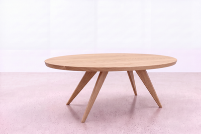 Solid White Oak Oval Coffee Table - Essentials Collection | TY Fine Furniture