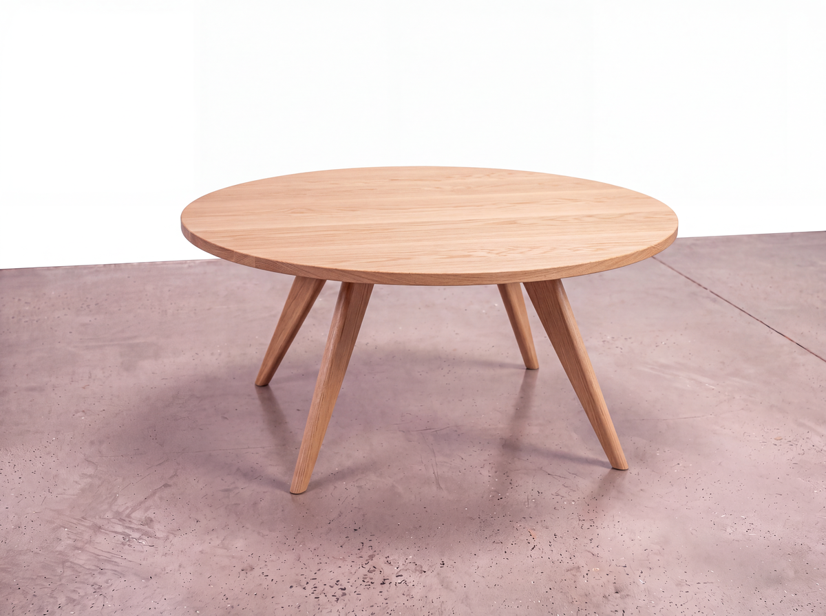 Solid White Oak Round Coffee Table - Essentials Collection | TY Fine Furniture