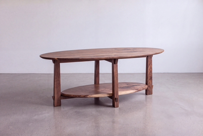 Solid Walnut Oval Coffee Table - Enso Collection | TY Fine Furniture