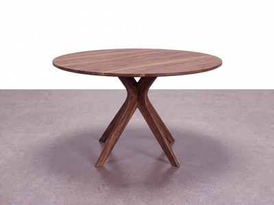 Solid Walnut Round Dining Table - Strata Collection | TY Fine Furniture