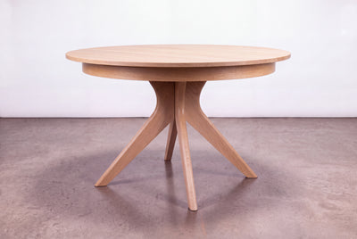 Solid White Oak Extendable Round Dining Table- Strata Collection | TY Fine Furniture