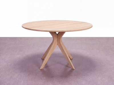 Solid White Oak Round Dining Table - Strata Collection | TY Fine Furniture