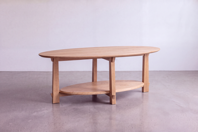 Solid White Oak Oval  Coffee Table - Enso Collection | TY Fine Furniture