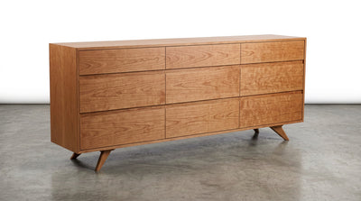 Solid Cherry 6-Drawer Triple Bank Dresser - Modern Collection | TY Fine Furniture