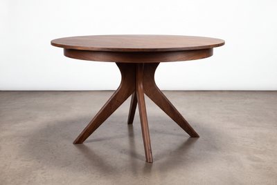 Solid Walnut Extendable Round Dining Table- Strata Collection | TY Fine Furniture