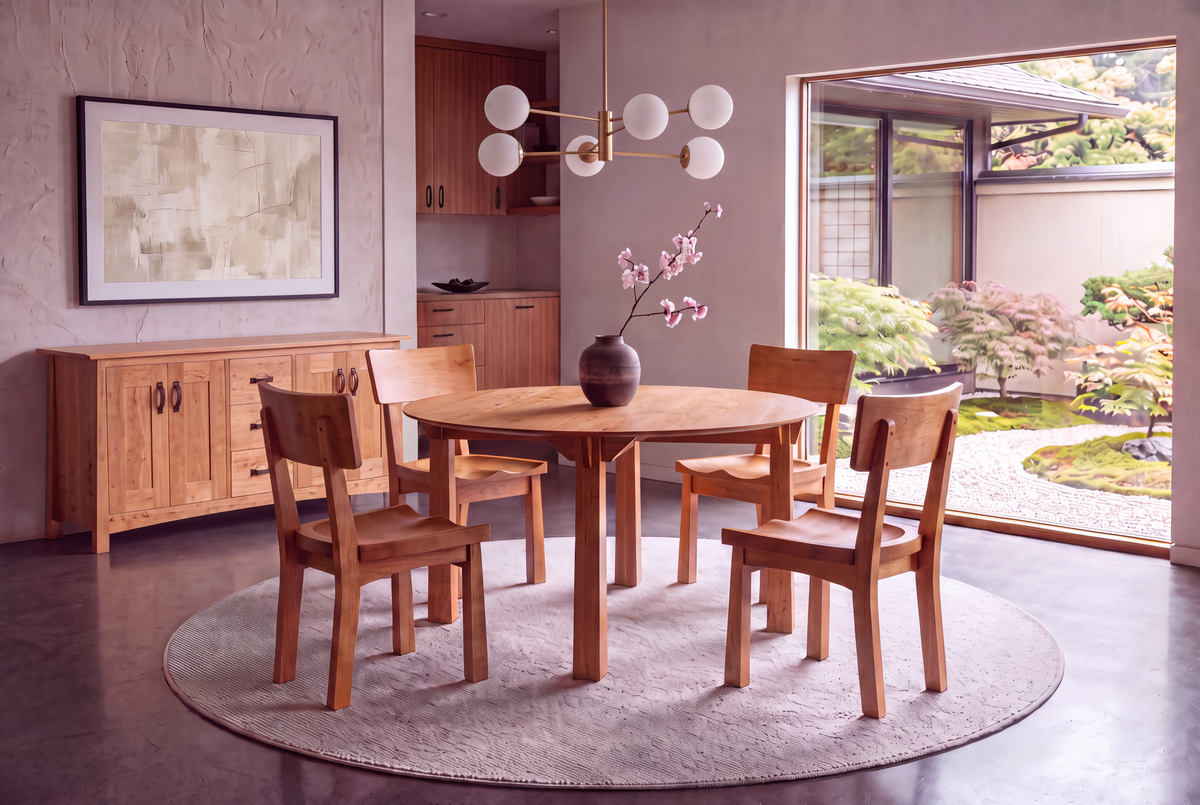 Solid Cherry Round Dining Table - Enso Collection | TY Fine Furniture