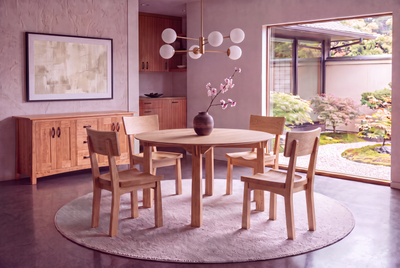Solid White Oak Round Dining Table - Enso Collection | TY Fine Furniture