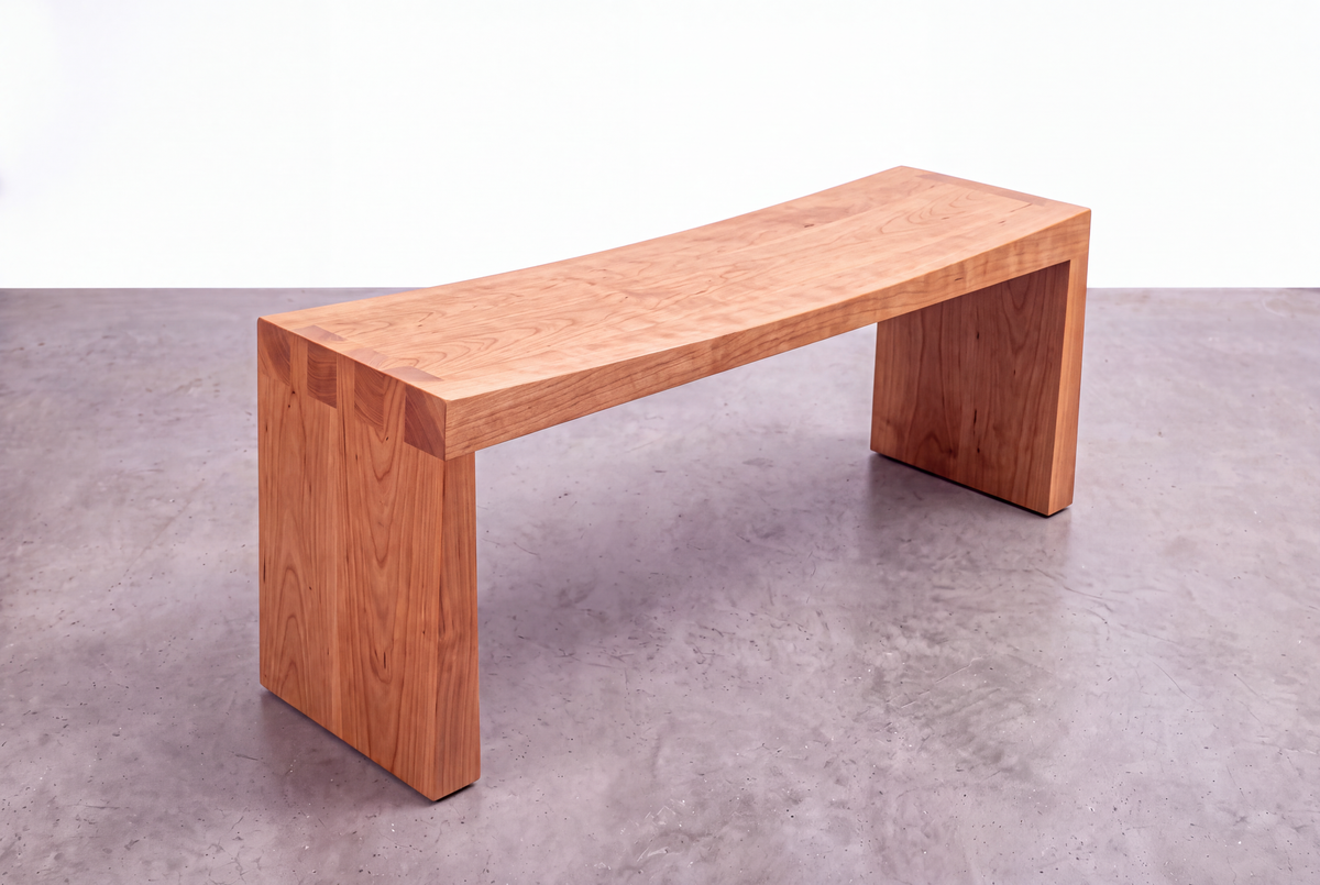 Solid Cherry Wood Bench - Enso Collection | TY Fine Furniture