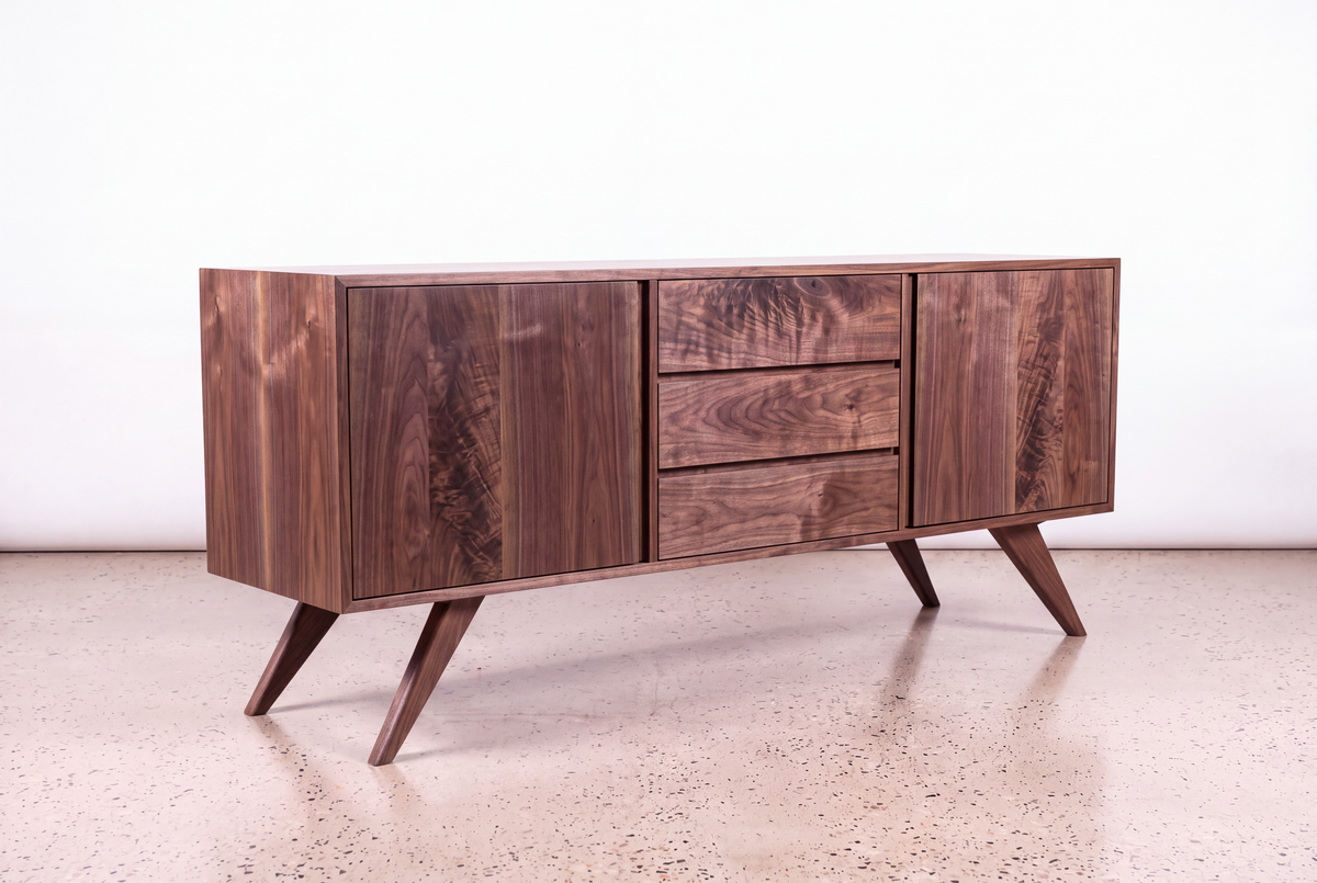 Solid Walnut Modern Credenza & Sideboard - Modern Collection | TY Fine Furniture