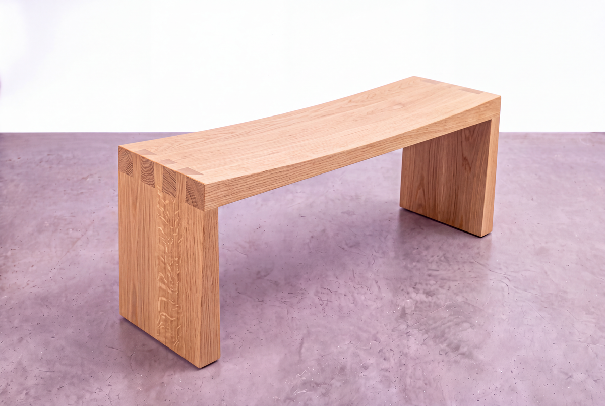 Solid White Oak Wood Bench - Enso Collection | TY Fine Furniture