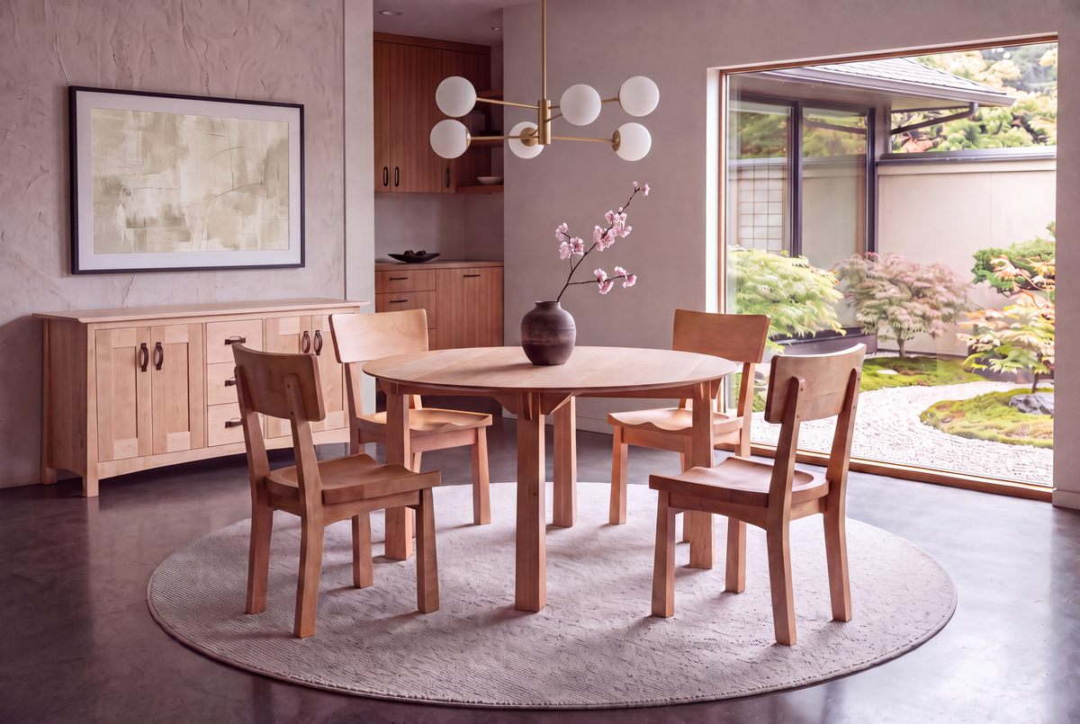 Solid Maple Round Dining Table - Enso Collection | TY Fine Furniture
