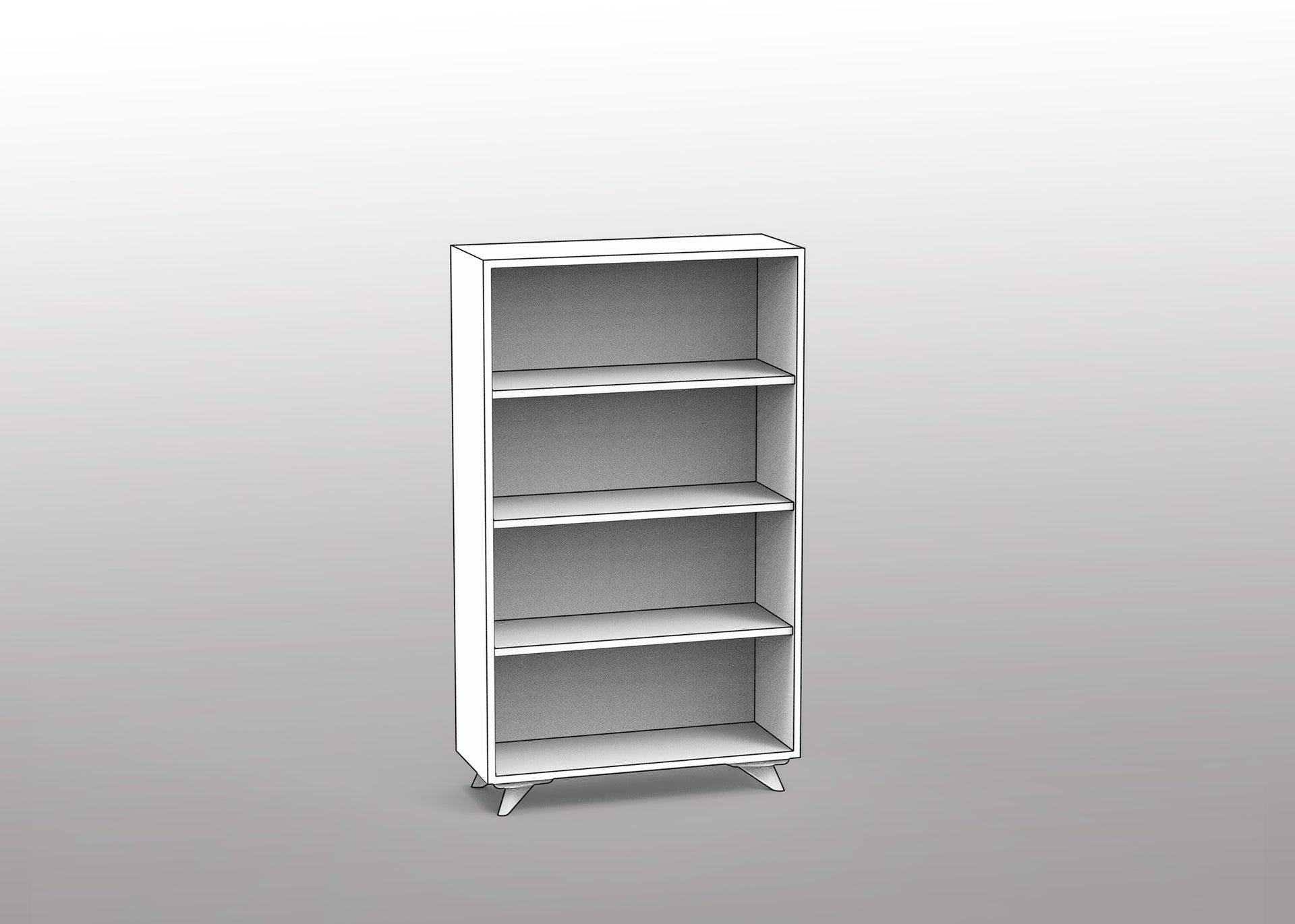 Customizable Modern Bookcase: Mid 1 Column