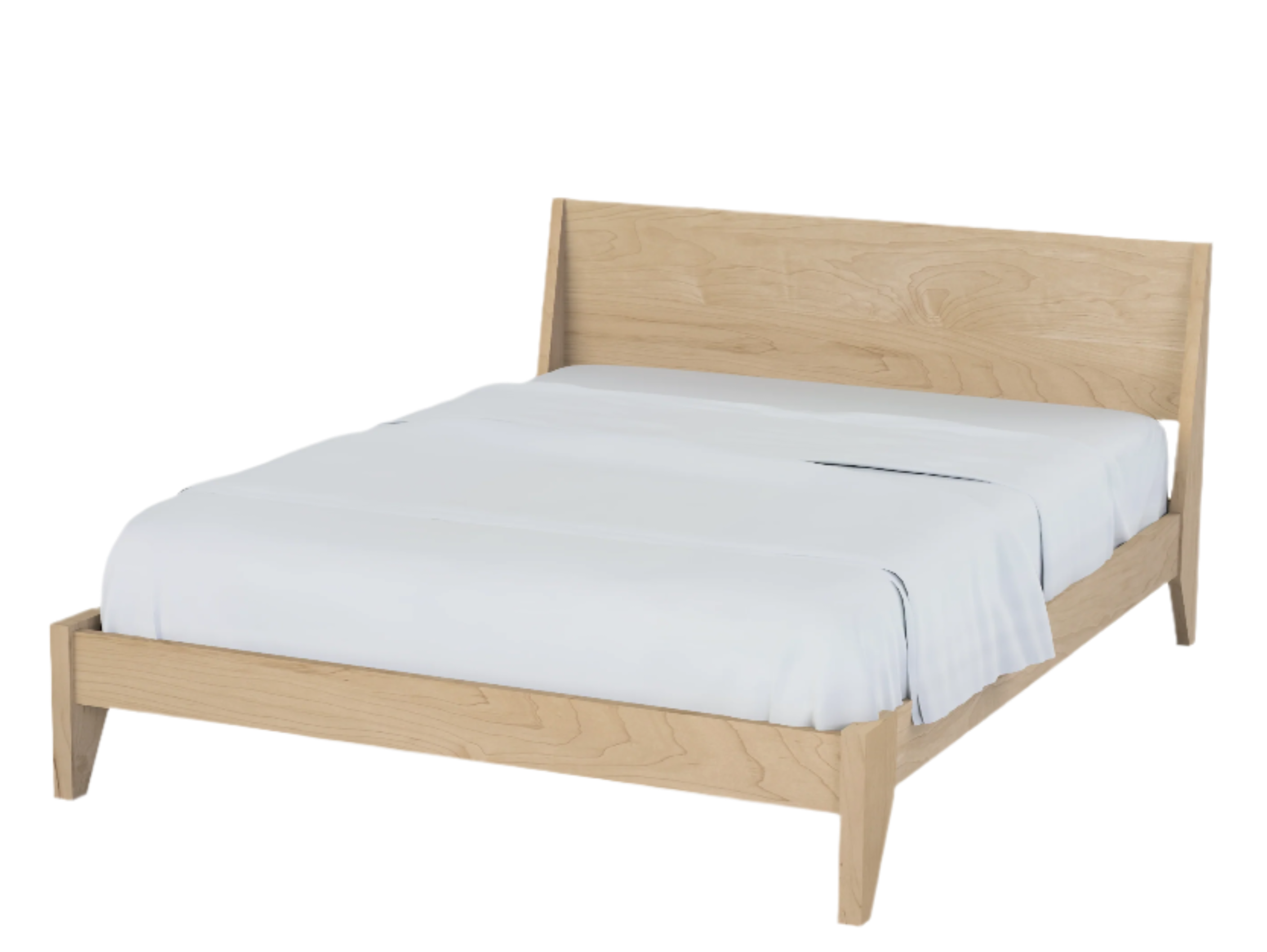Modern "TWO" Platform Bed: Handmade Mid Century Modern Bed, Solid Wood with Organic Finish