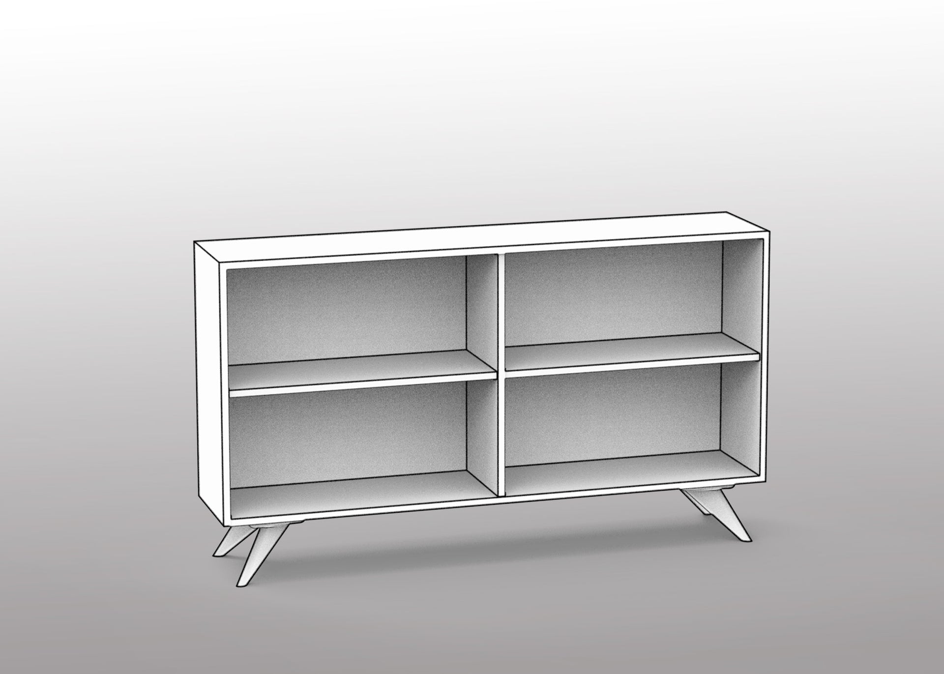 Customizable Modern Bookcase: Short 2 Column