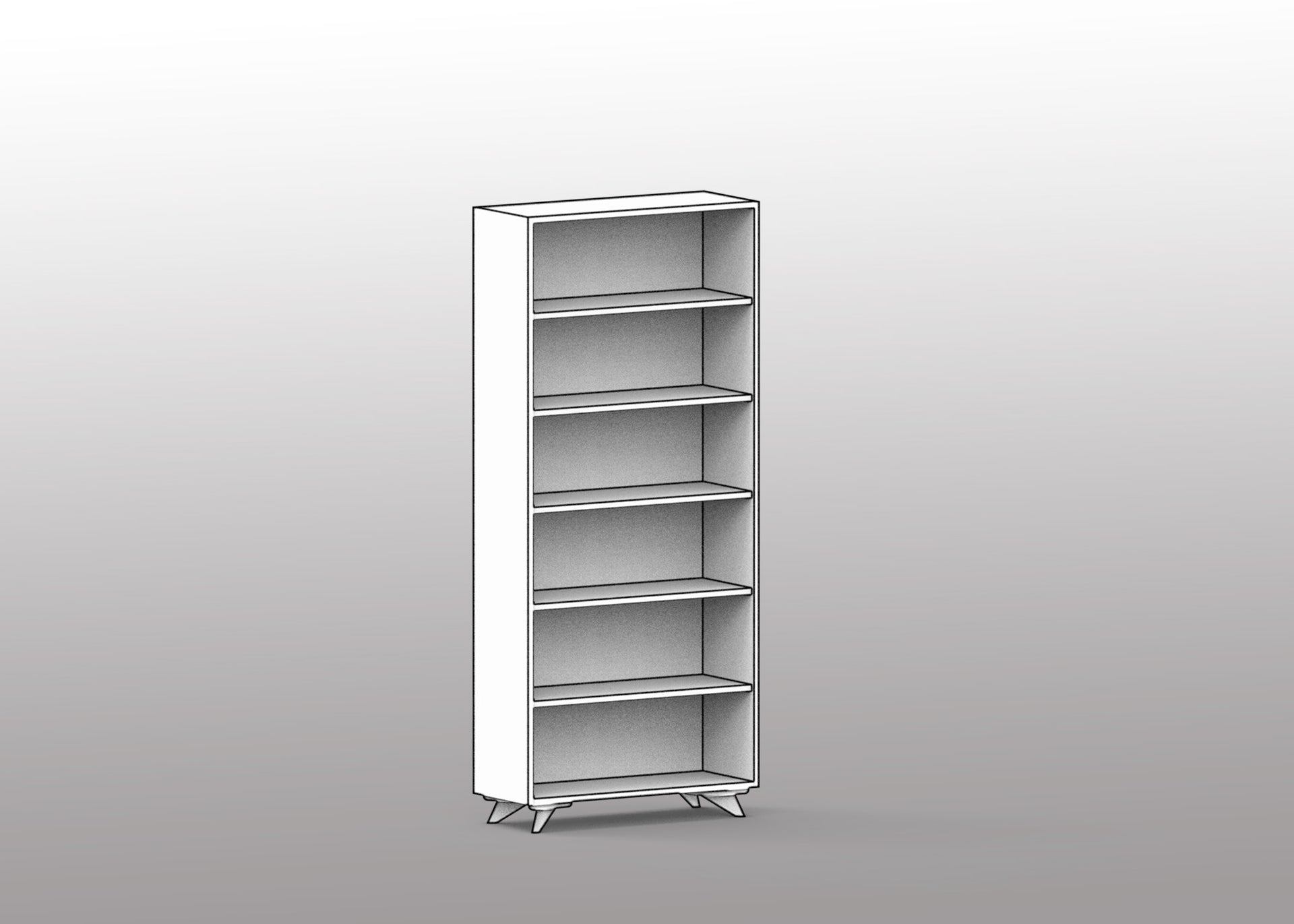 Customizable Modern Bookcase: Tall 1 Column