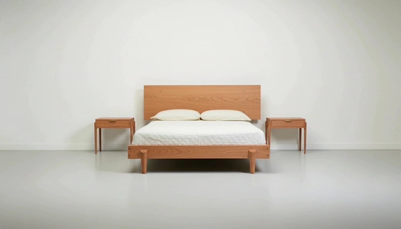 Apollo Platform Bed - Modern Bed Frame - Cherry | Handmade