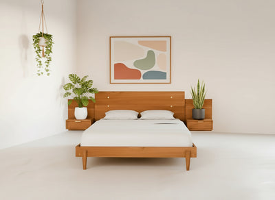 Apollo Platform Bed with Integrated Tables Cherry
