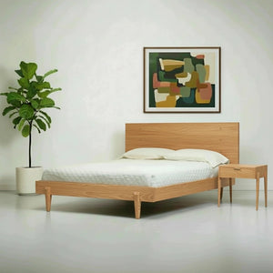 Apollo Platform Bed - Solid Wood Modern Bed Frame White Oak