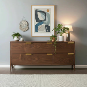 Apollo 6 Drawer Dresser - A Handcrafted, Mid-Century Modern Dresser Walnut