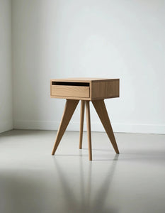 Modern Apartment Side Table - White Oak