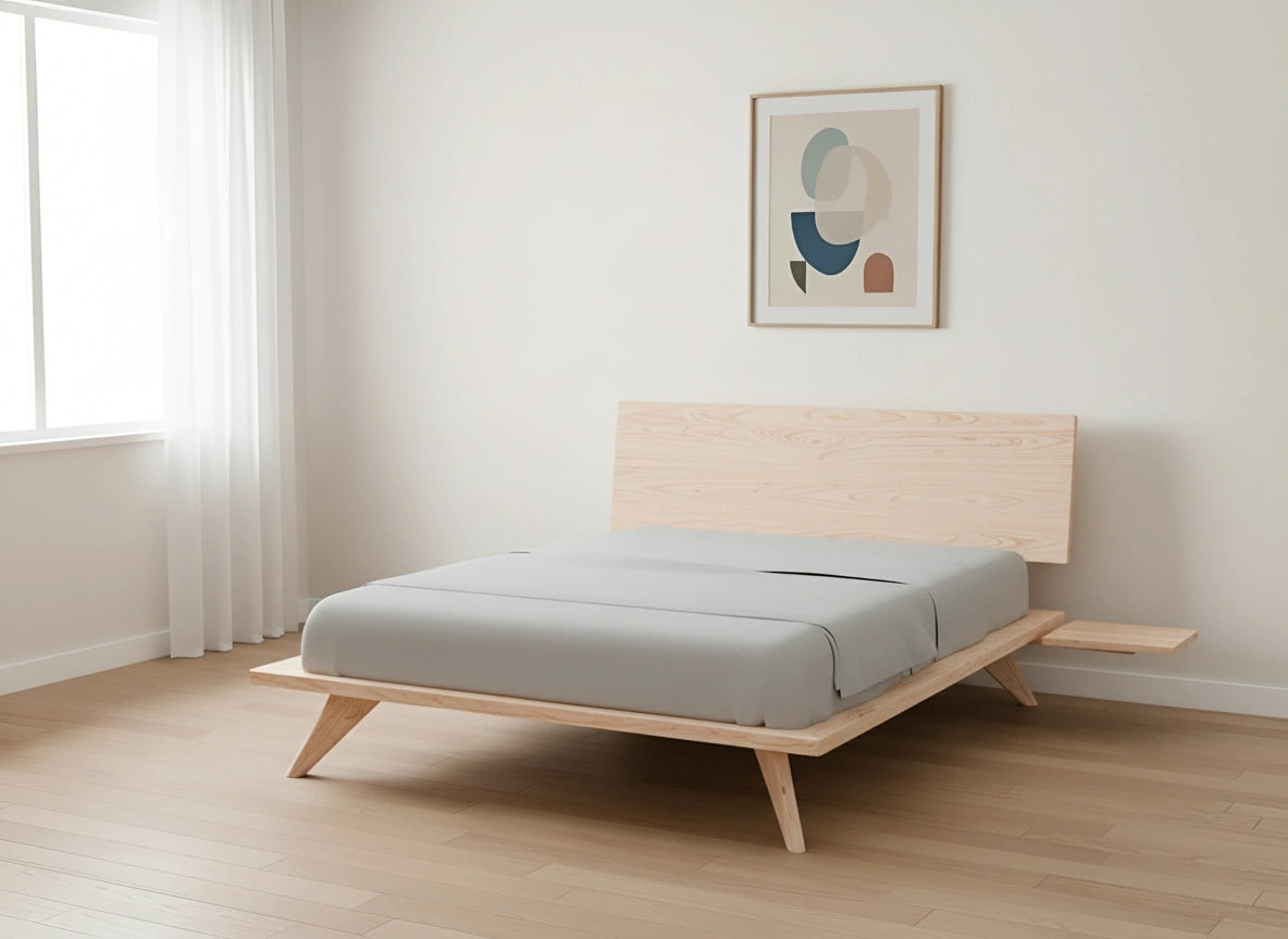 Atomic Platform Bed- Solid Wood Maple
