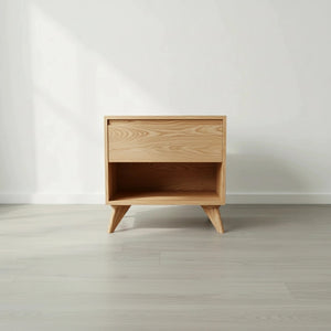 Modern Cube Side Table - White Oak